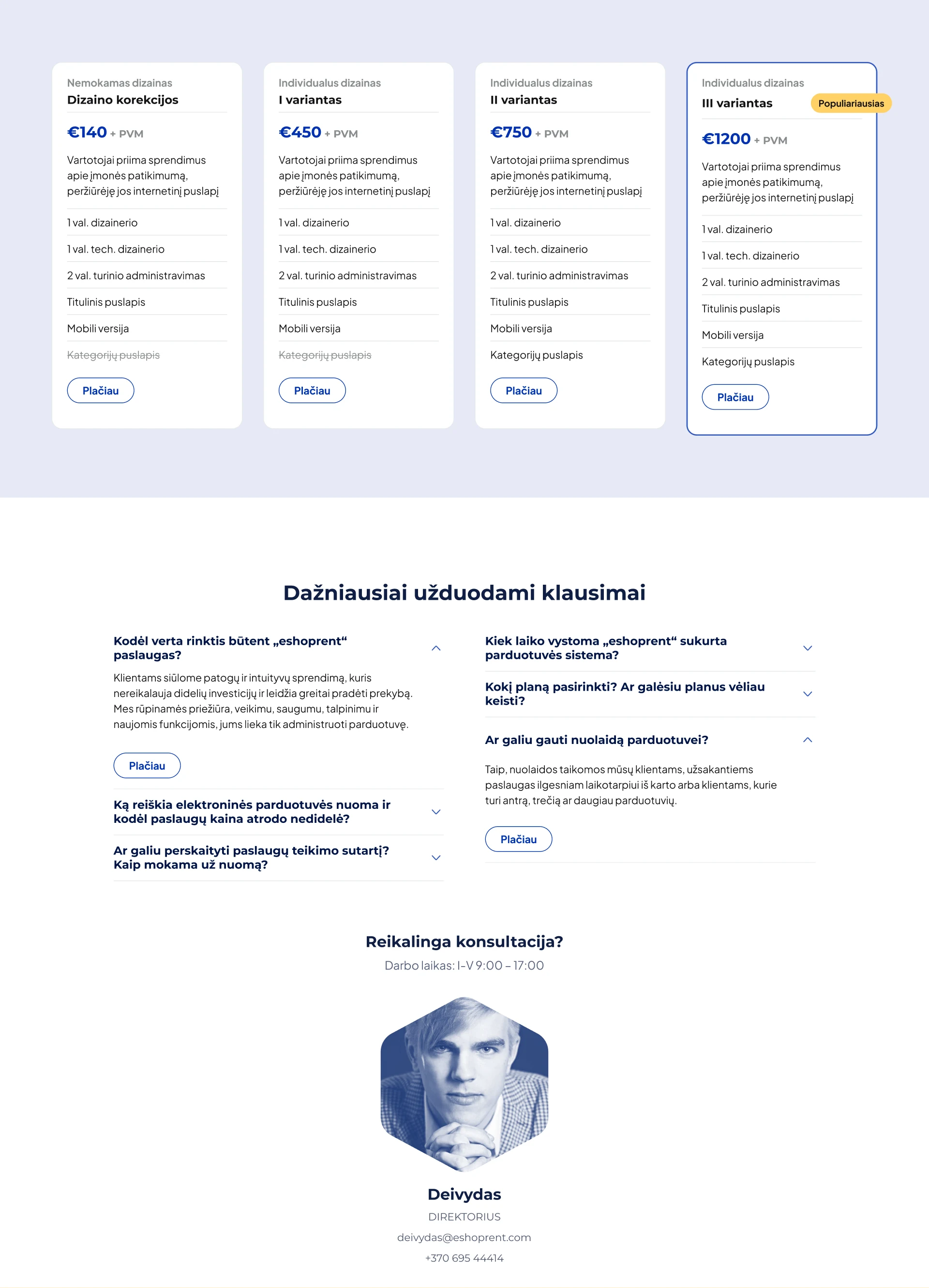 eshoprent website design